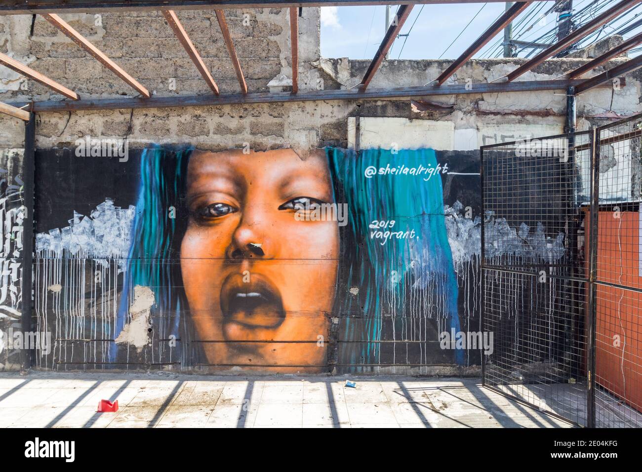 Un murale di strada a Cebu, Filippine Foto Stock