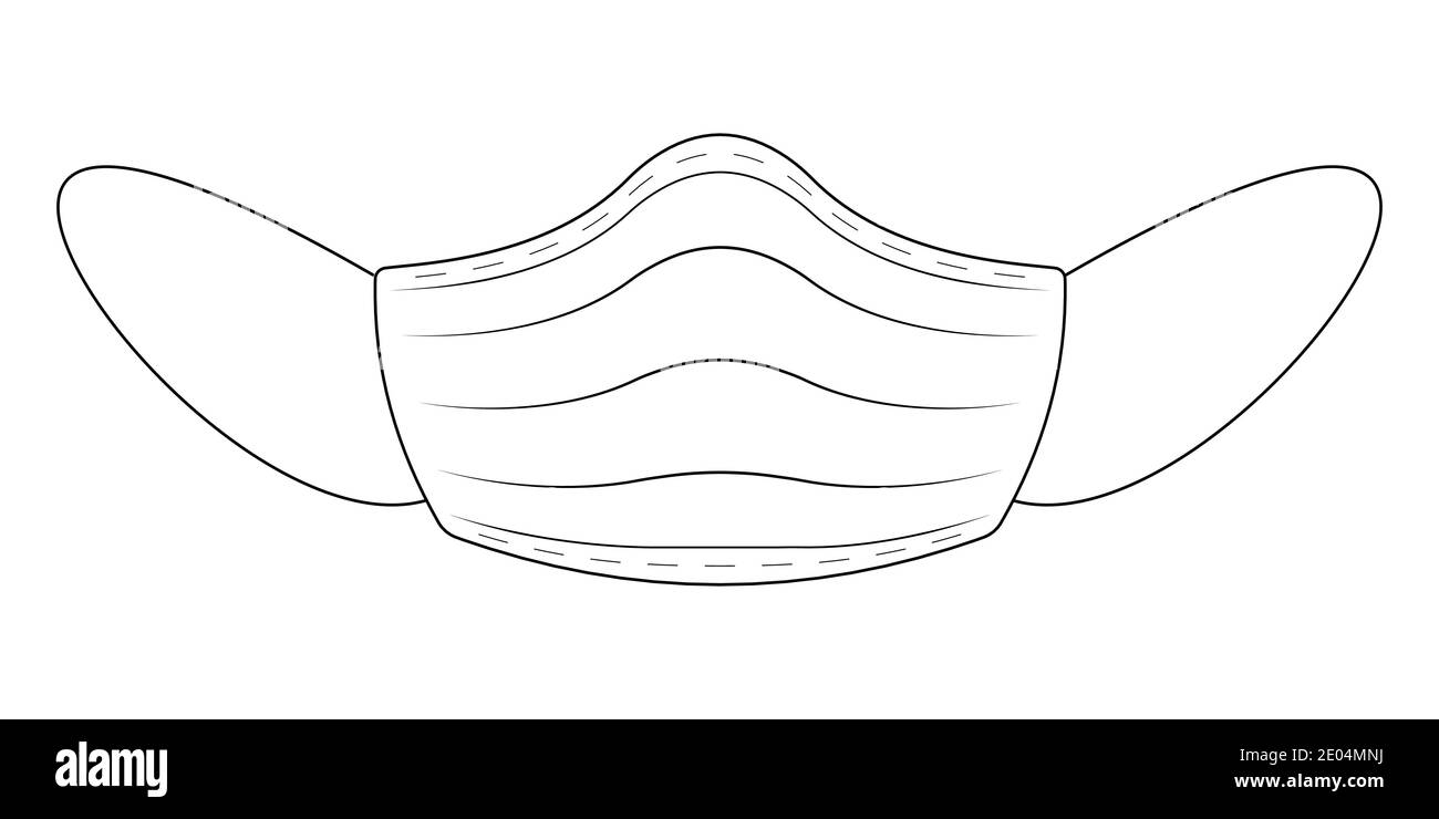 Maschera medica influenza coronavirus, vettore maschera medica protettiva per la protezione contro la protezione del coronavirus aereo Illustrazione Vettoriale