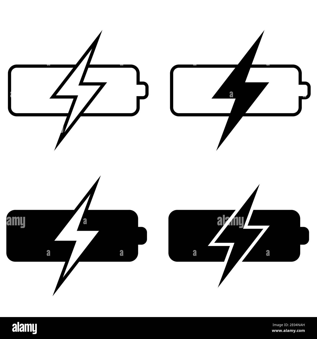 impostare le icone di ricarica della batteria, il modello del simbolo di ricarica della batteria vettoriale Illustrazione Vettoriale