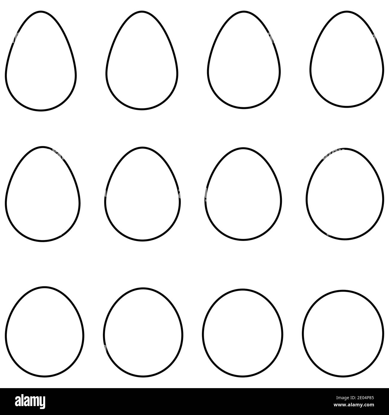 Imposta vettore forma uovo Imposta modello uovo con forma diversa Per Pasqua Illustrazione Vettoriale