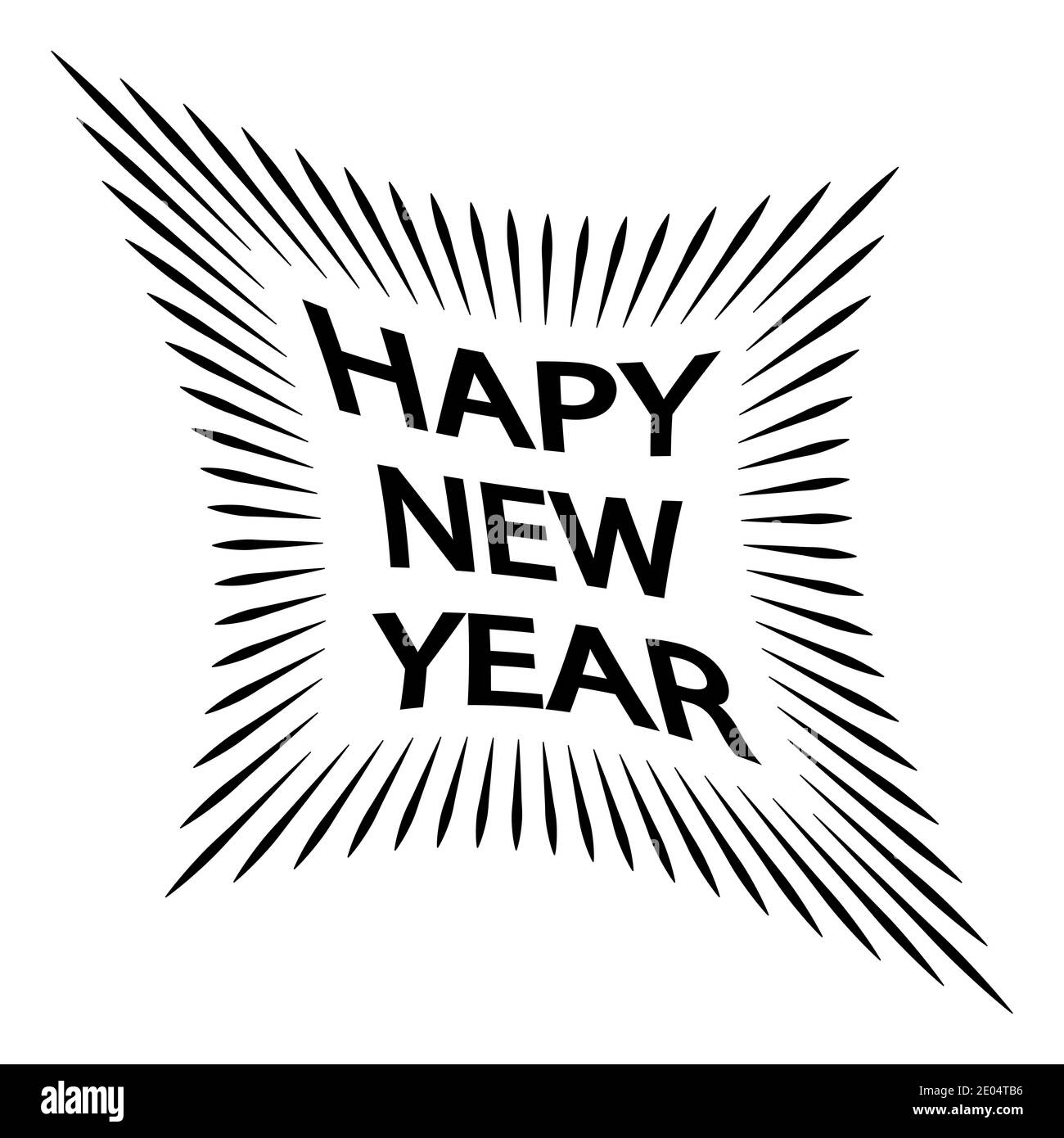 simbolo rombo simbolo stella forma augura felice anno nuovo, vettore saluto vigilia fuochi d'artificio raggi di hny Illustrazione Vettoriale