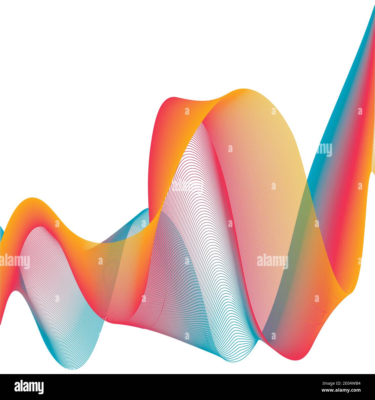 Sfondo modello astratto con musica suono onda Vector si mescola colorato intestazione righe Illustrazione Vettoriale