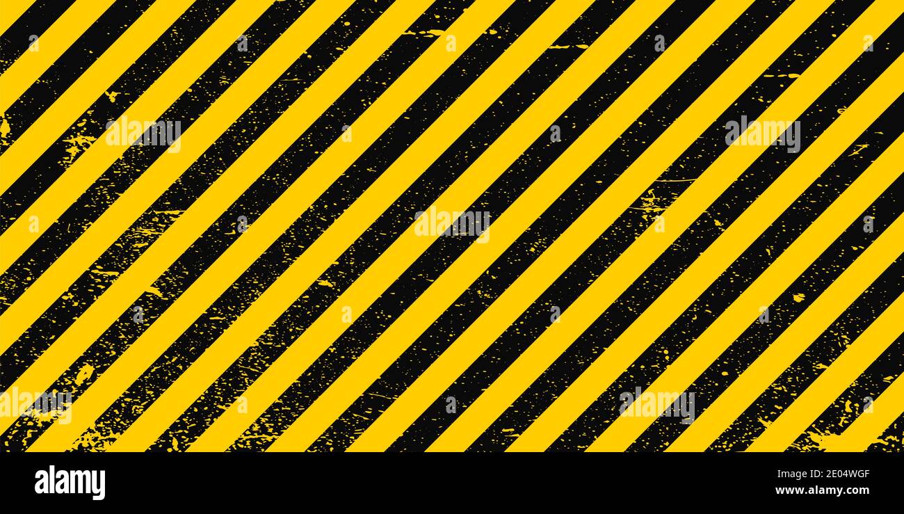 Sfondo industriale telaio grunge giallo nero strisce diagonali, vettore grunge texture avvertimento attenzione, costruzione, sicurezza sfondo Illustrazione Vettoriale