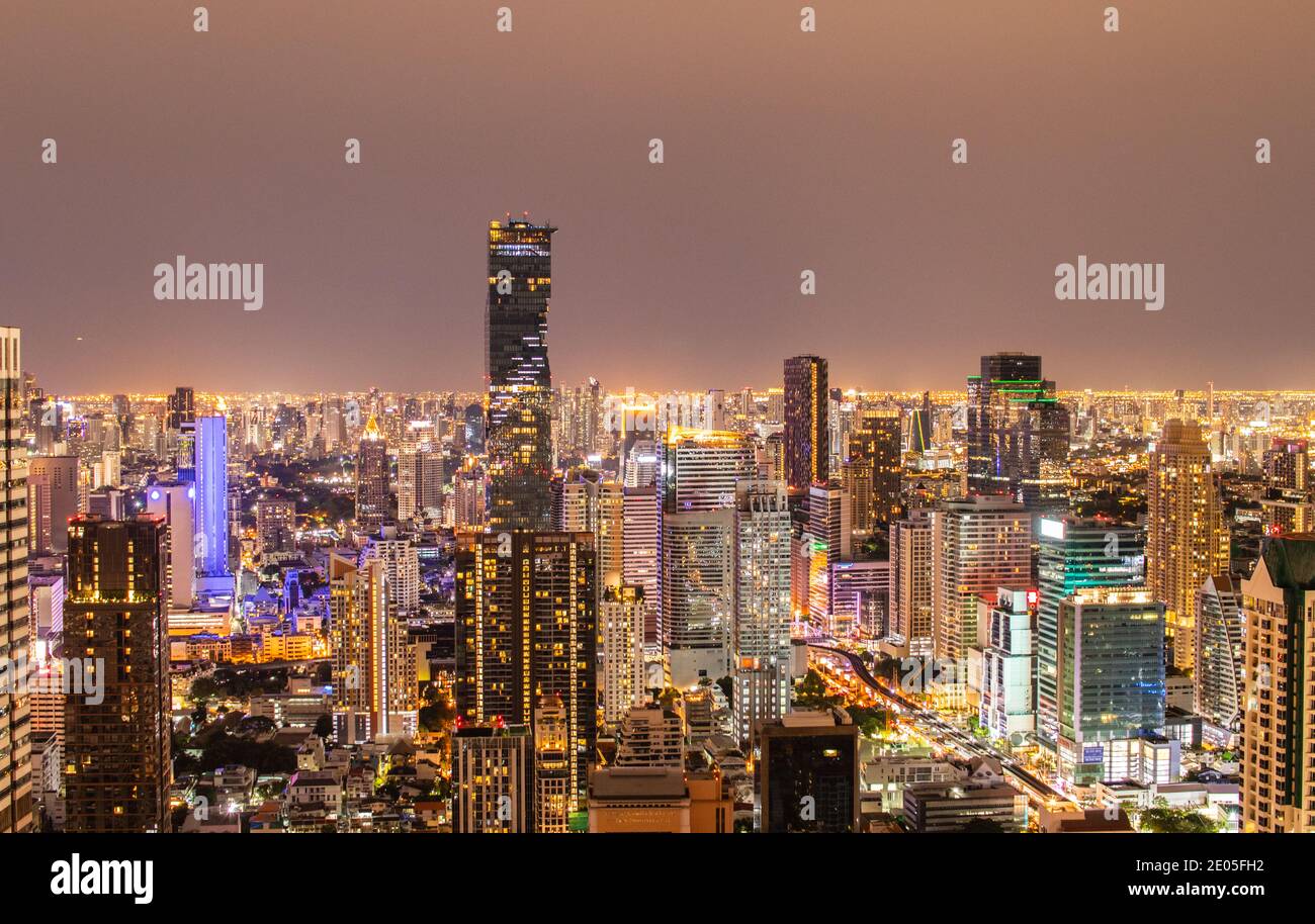 Bangkok di notte Foto Stock