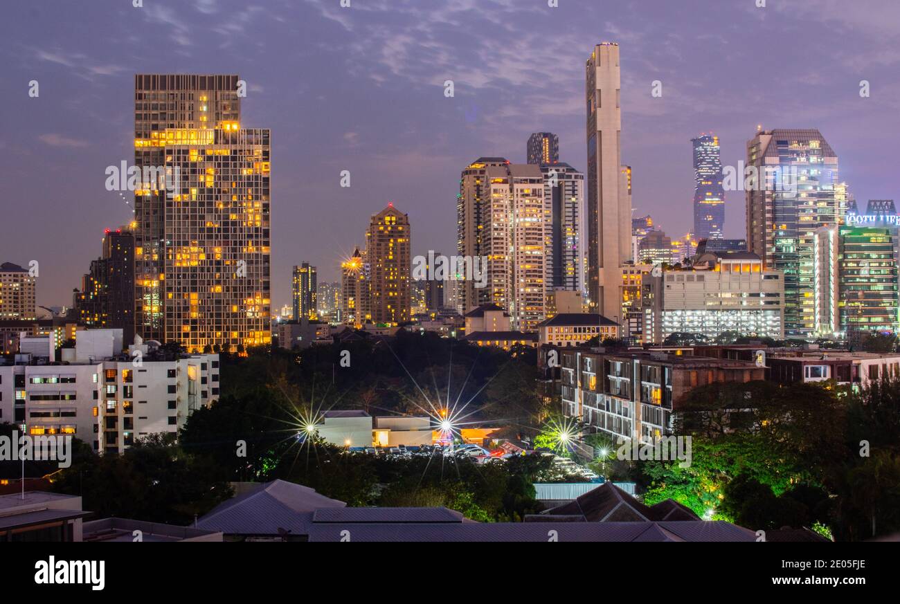 Bangkok di notte Foto Stock