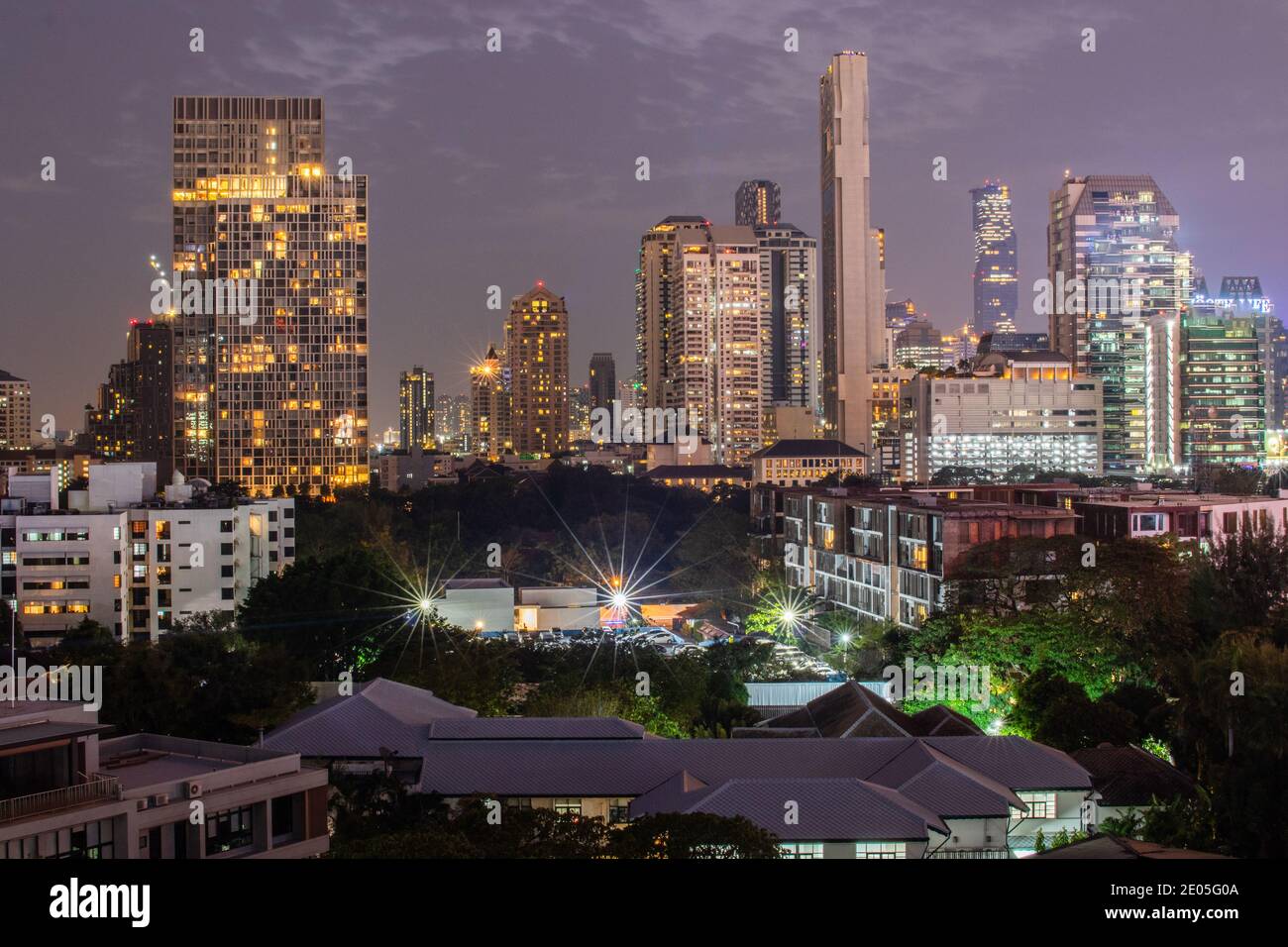 Bangkok di notte Foto Stock
