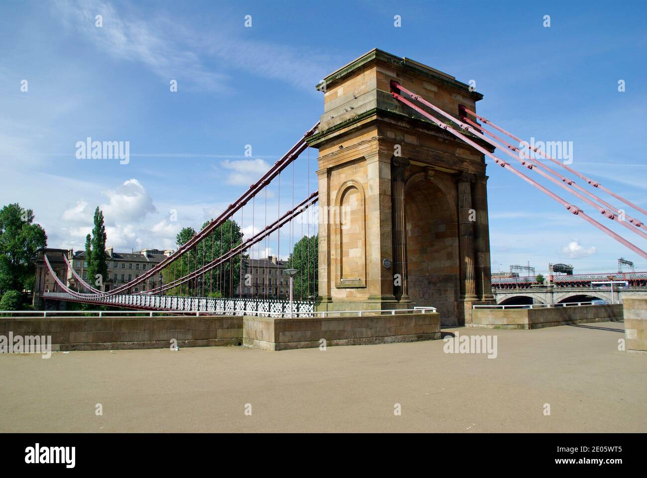 Carlton Place Suspension Bridge, Glasgow Foto Stock