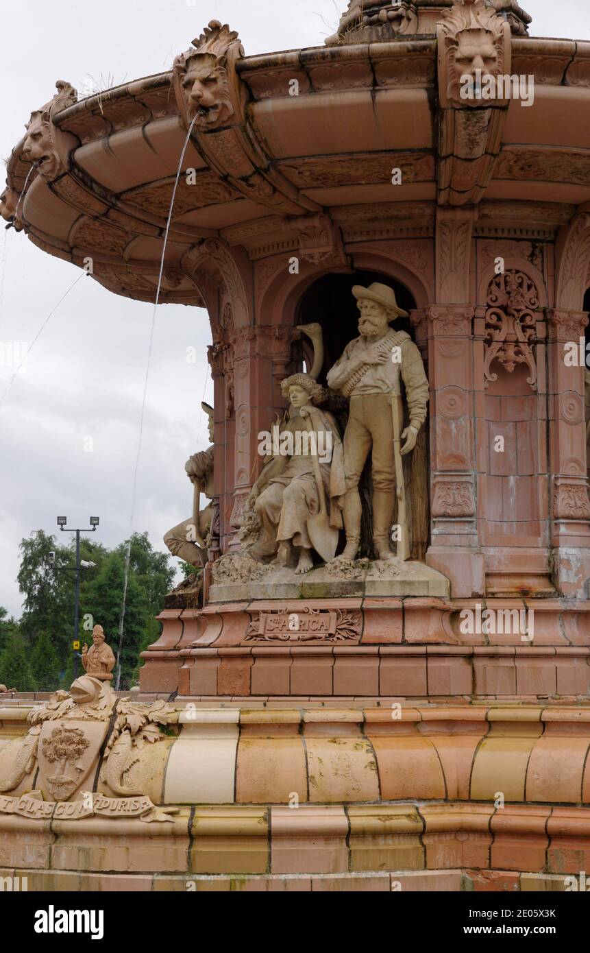 Doulton Fountain, Glasgow, dettaglio Foto Stock