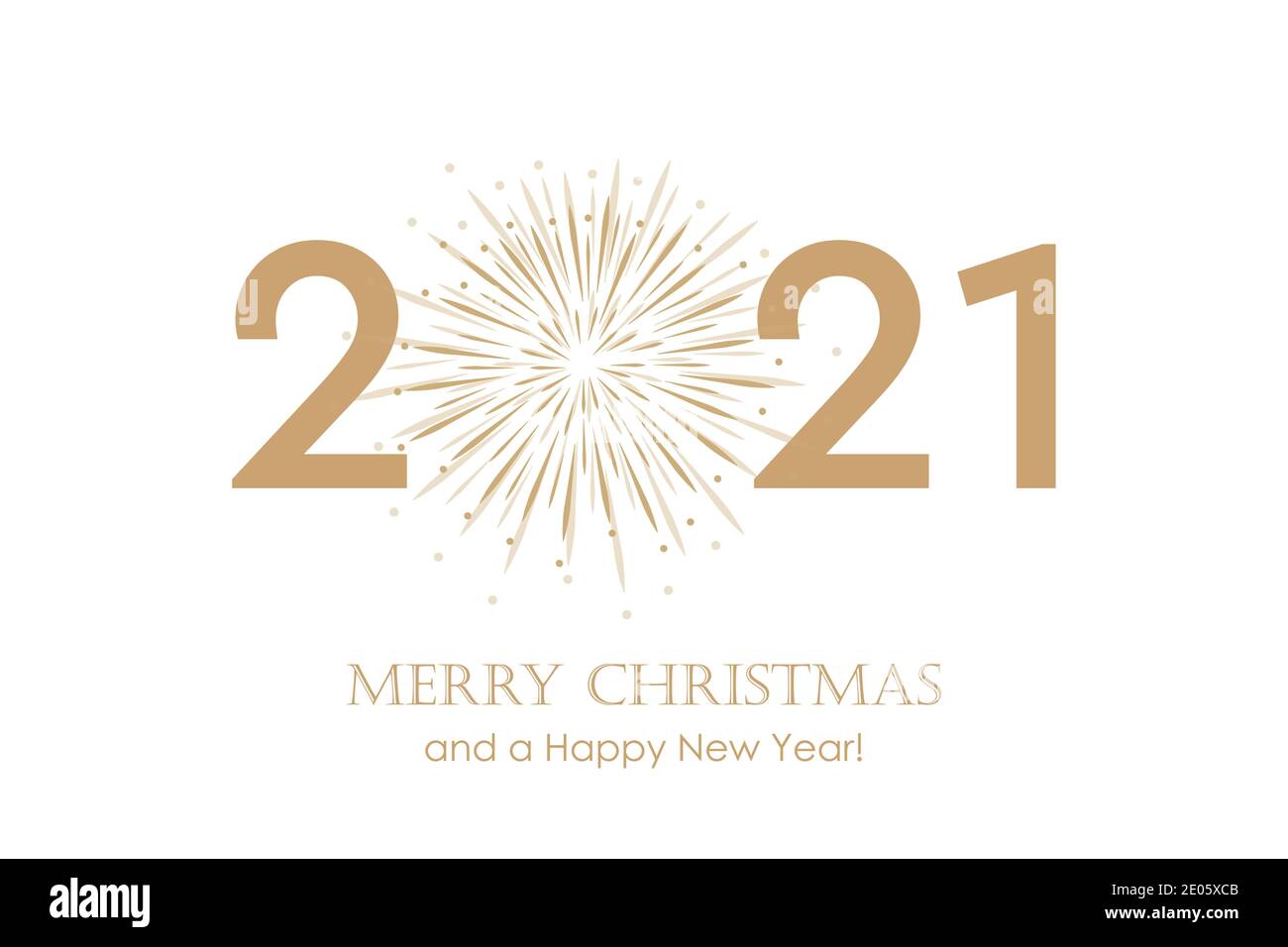 Felice anno nuovo 2021 tipografia con fuochi d'artificio vettore illustrazione EPS10 Illustrazione Vettoriale