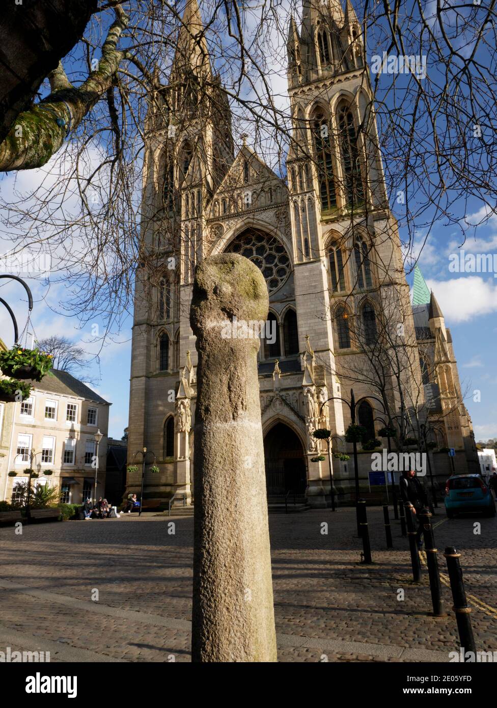 Croce antica, Croce alta, Truro, Cornovaglia. Foto Stock