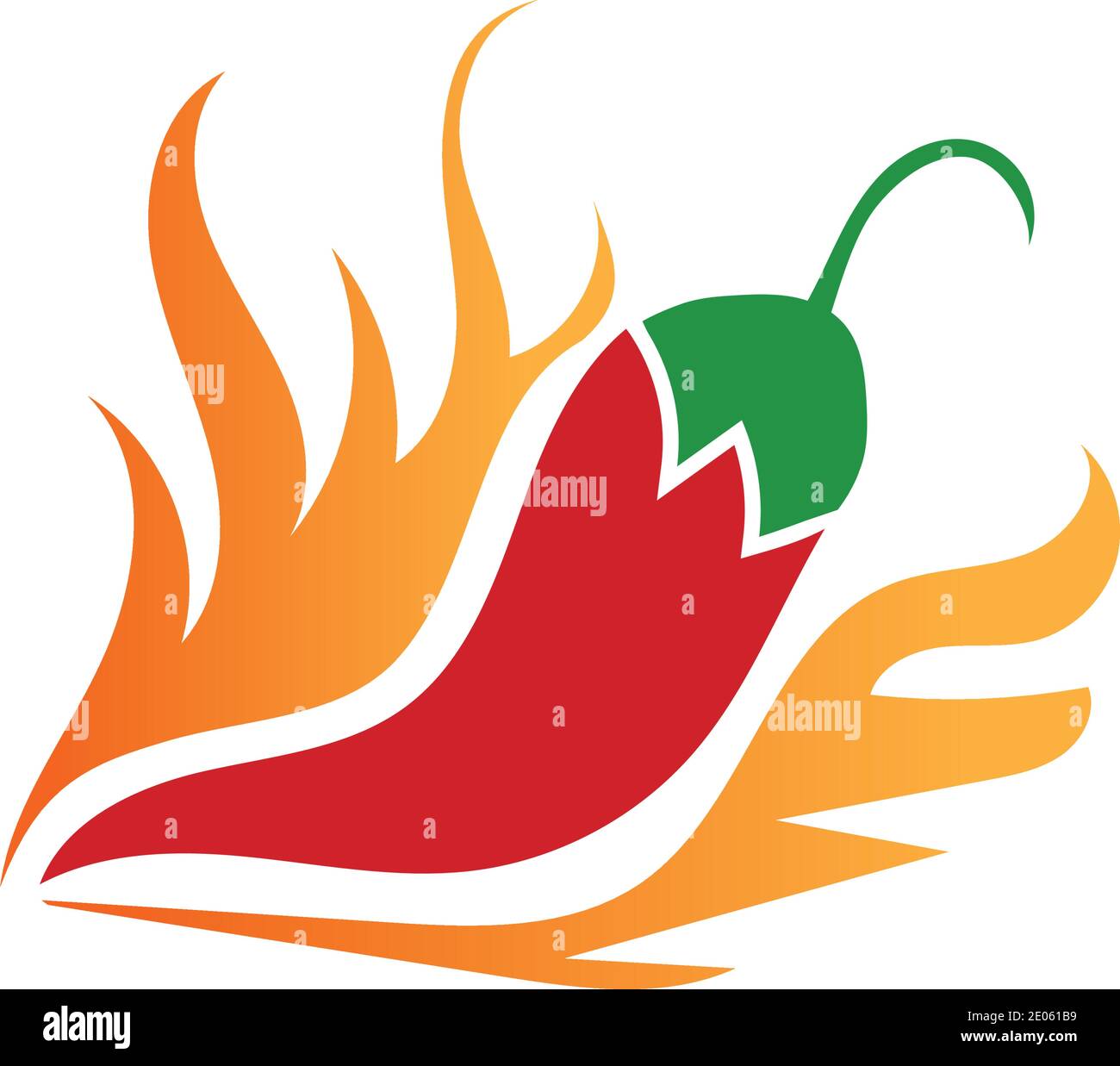 simbolo di chili e icona vettore del logo Illustrazione Vettoriale