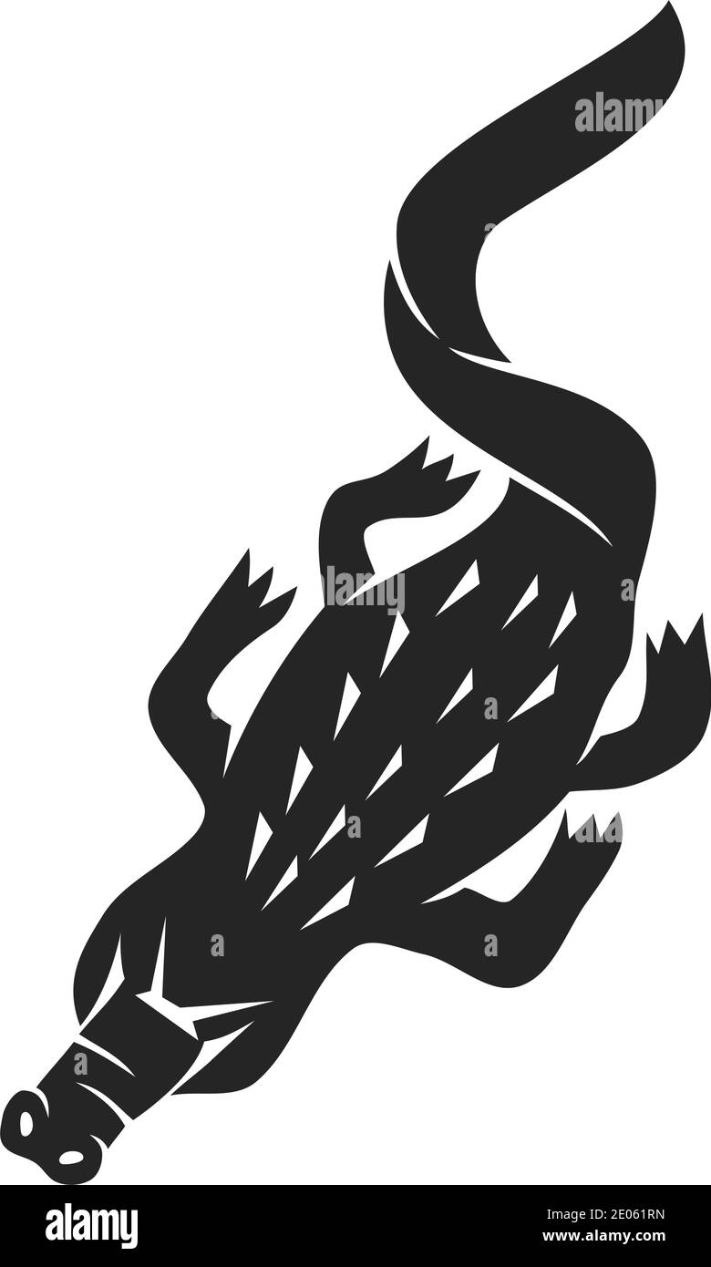 Coccodrillo nuoto mascotte sport design Illustrazione Vettoriale