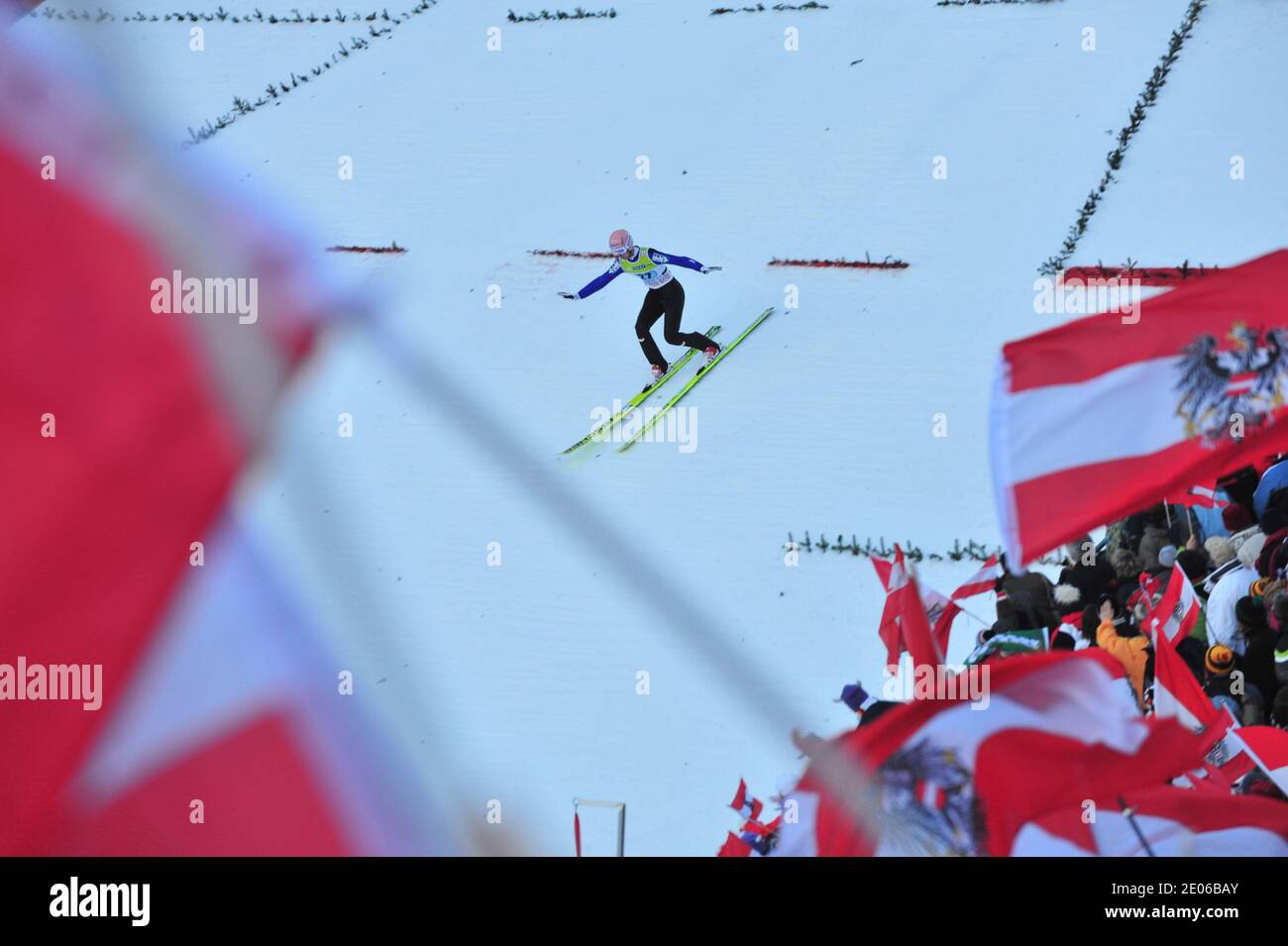 innsbruck, austria, 04 gennaio 2009, salto con gli sci allo stadio bergisel Foto Stock