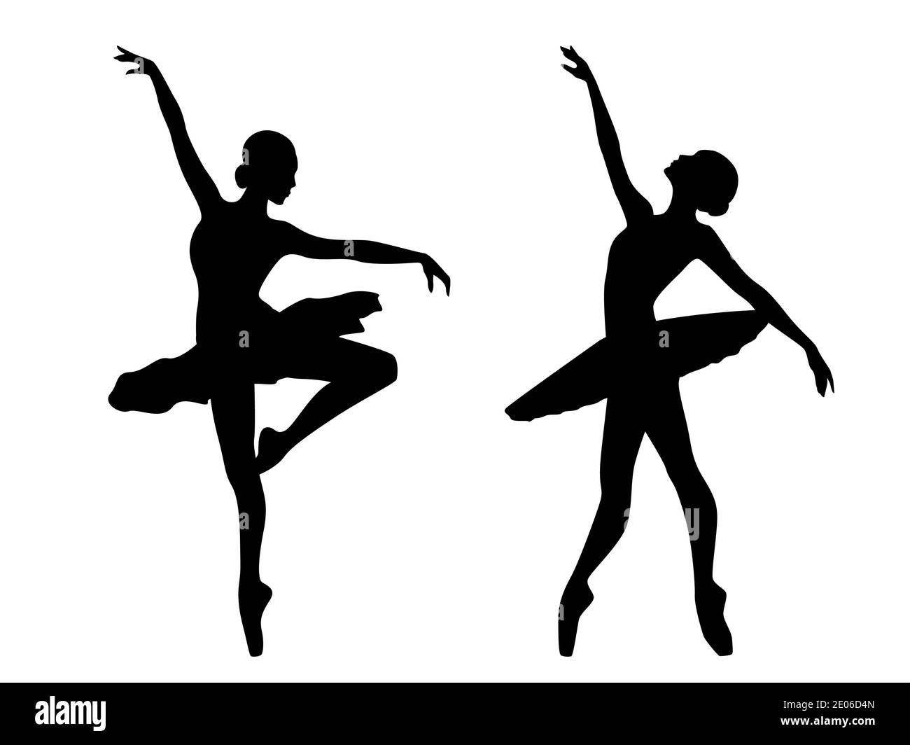 Sagome astratte nere a stencil di ballerine eleganti in movimento, disegno  a mano di illustrazione vettoriale Immagine e Vettoriale - Alamy