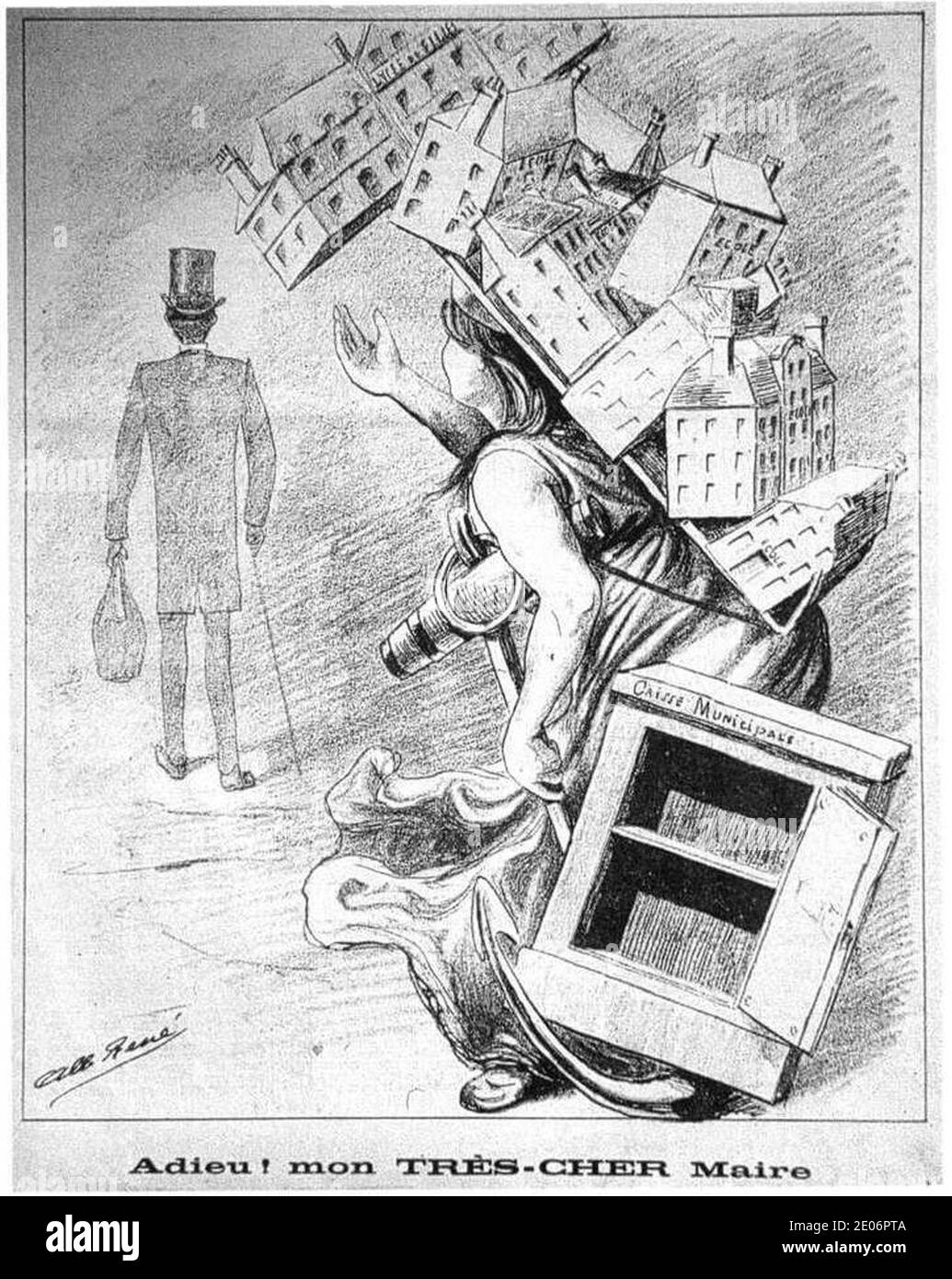 Le départ de Jules Siegfried de la mairie. Foto Stock