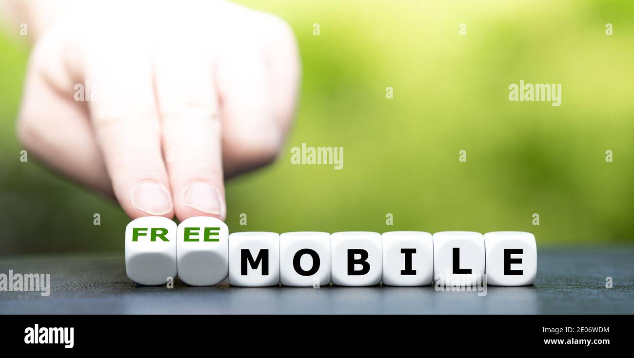 I dadi formano l'espressione "mobile libero". Foto Stock