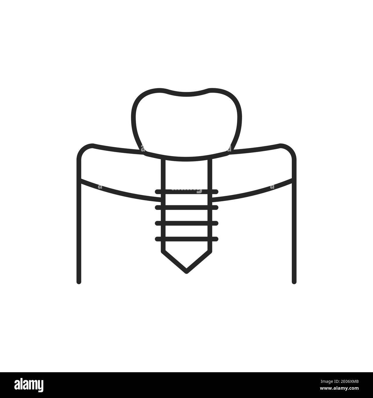 Icona della linea di colore del dente artificiale. Pittogramma per pagina web, app mobile, promo. Tratto modificabile. Illustrazione Vettoriale
