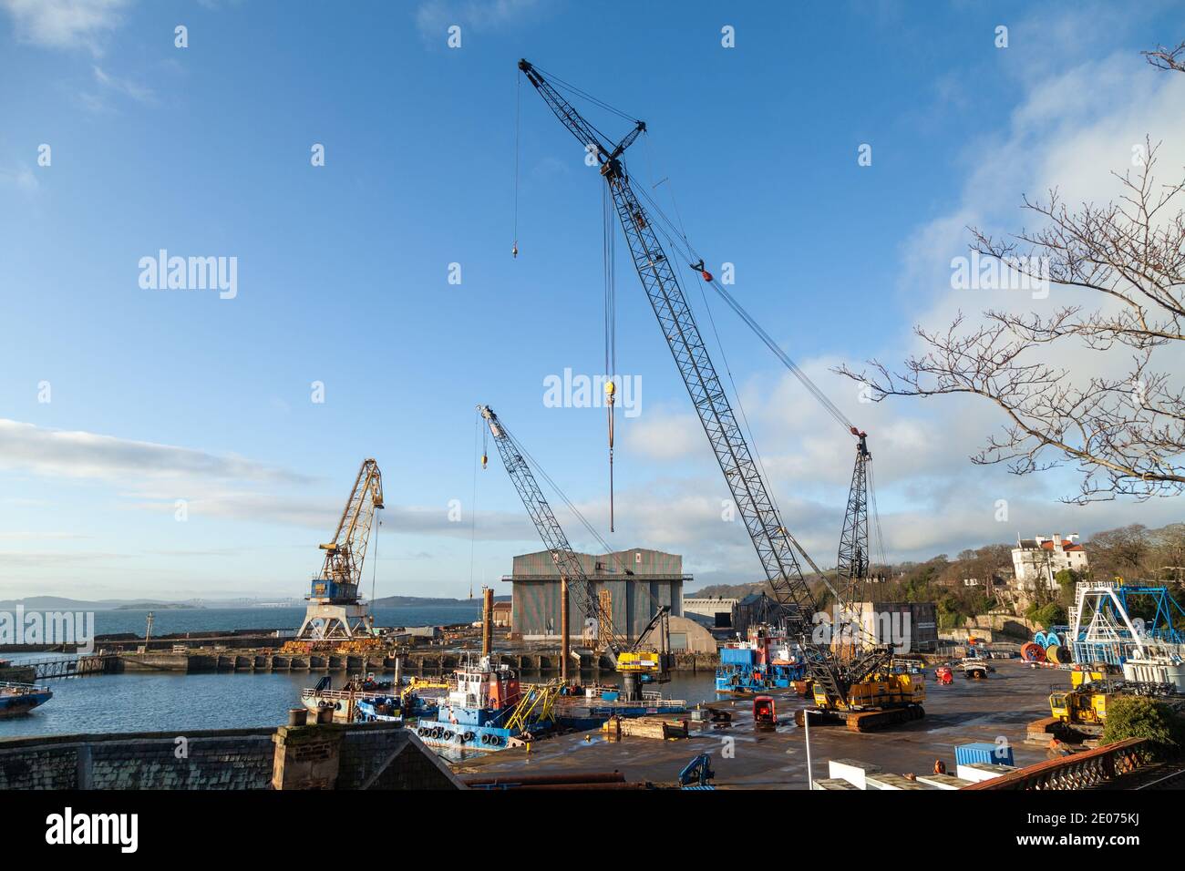 Burntisland Fabrications BiFab a Burntisland Harbour Foto Stock