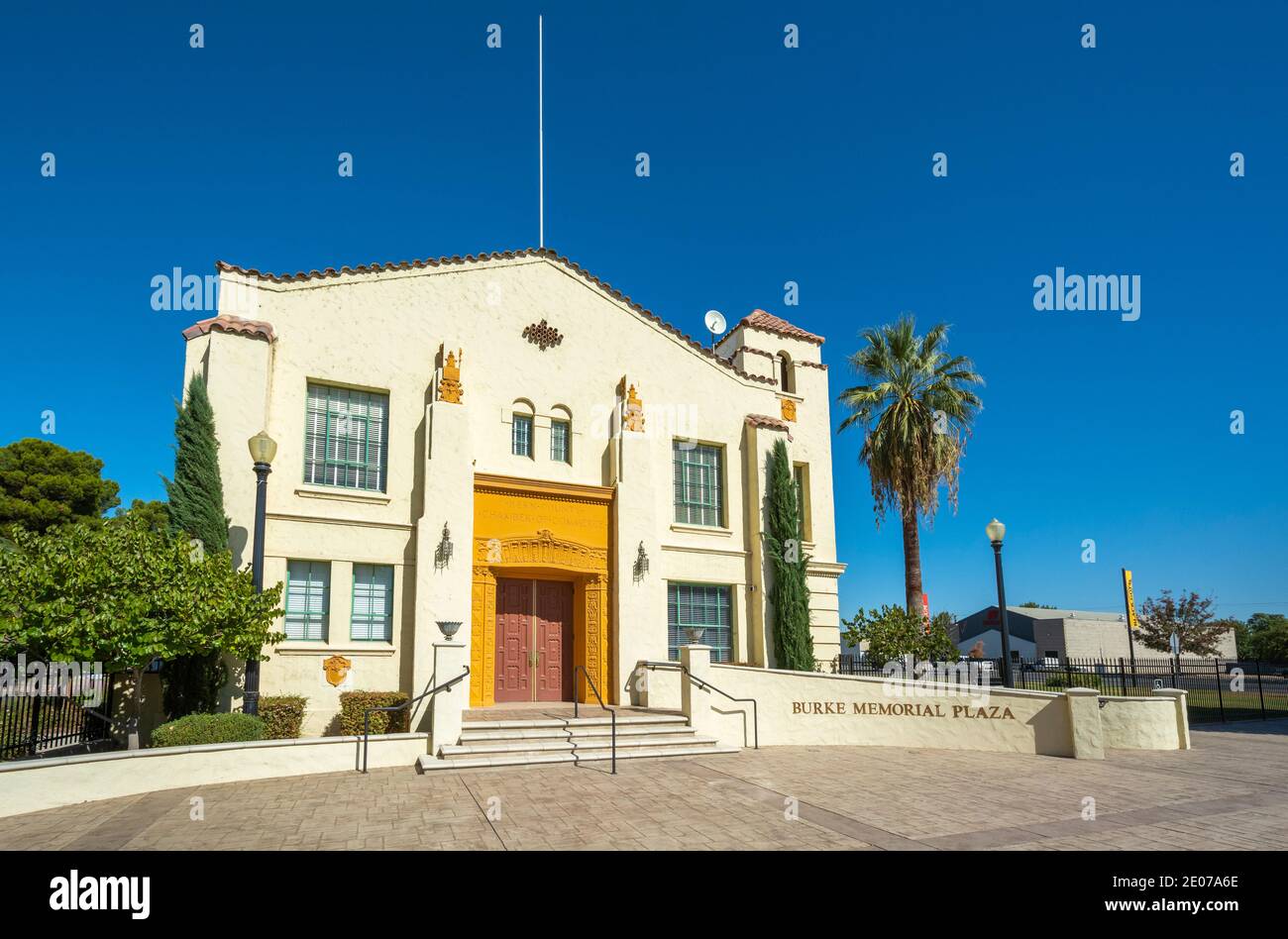 California, Bakersfield, Kern County Museum, Jim Burke Memorial Plaza Foto Stock