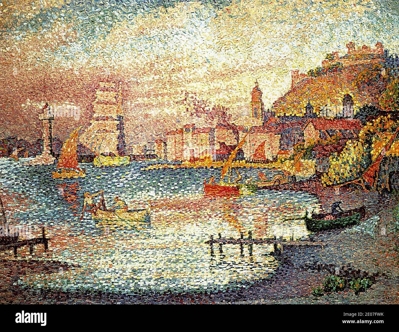 Lasciando-il-Porto-di-Saint-Tropez-Signac. Foto Stock