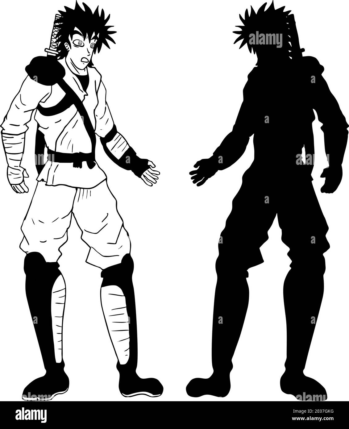 samurai pareggio Illustrazione Vettoriale