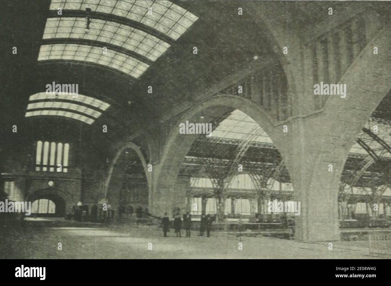 Leipzig Hauptbahnhof - Innenansicht der Empfangshalle (1913). Foto Stock