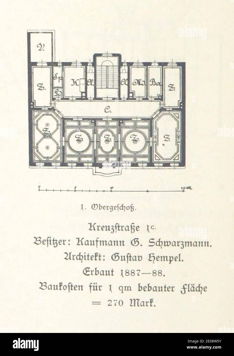 Leipzig Kreuzstraße 1c Grundriss - leipzig und seine bauten (1892), S. 420. Foto Stock