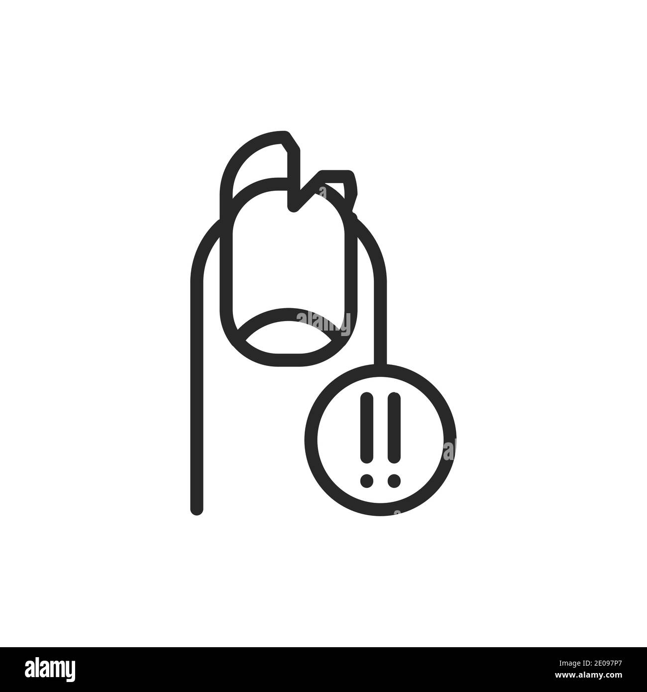 Icona della linea di colore dell'unghia rotta. Elemento vettoriale isolato. Illustrazione Vettoriale