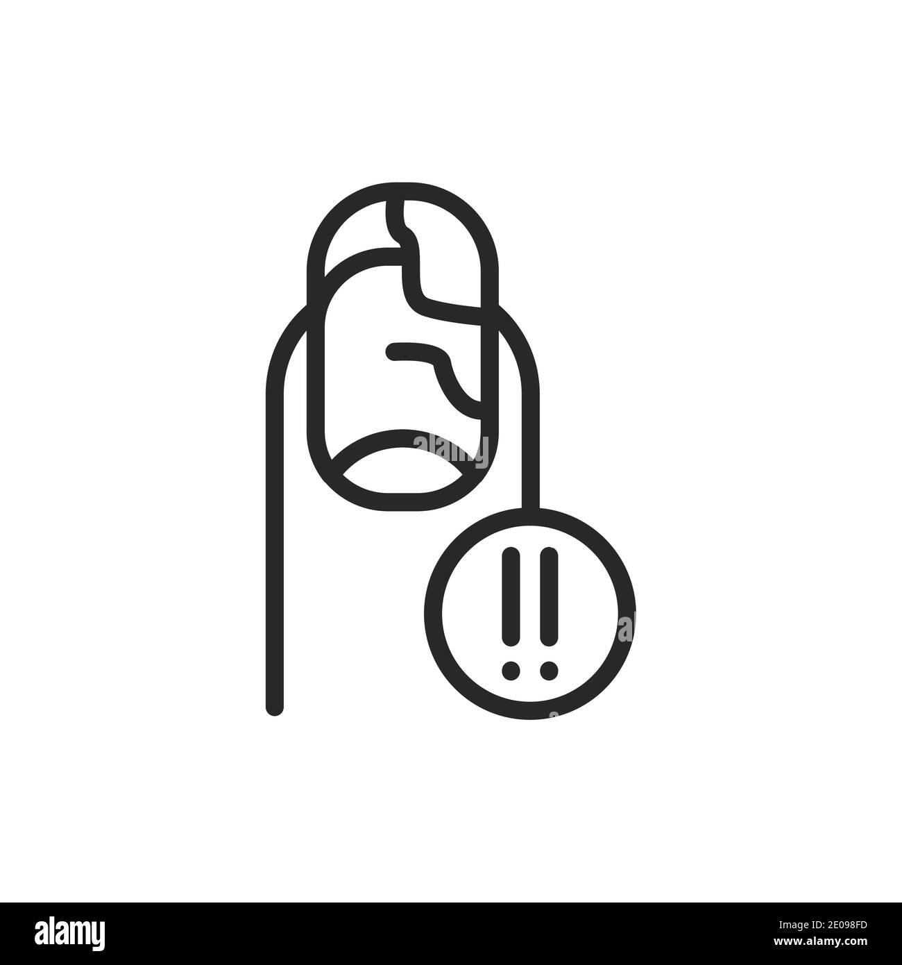 Icona della linea di colore fungo dell'unghia. Elemento vettoriale isolato. Illustrazione Vettoriale