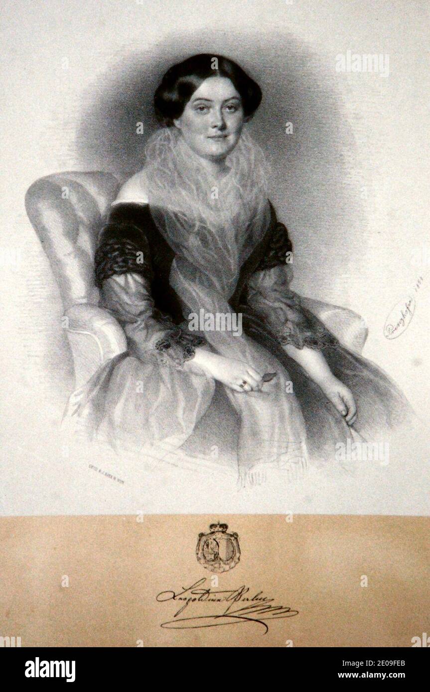 Leopoldine von Palm-Gundelfingen Litho. Foto Stock