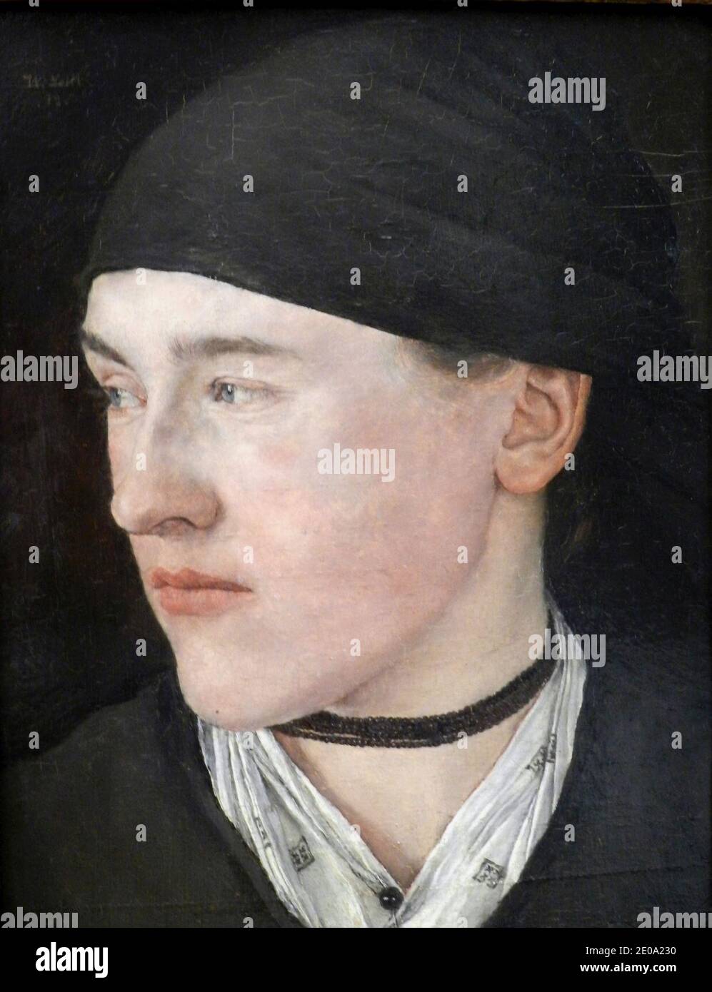 Wilhelm Leibl - Mädchenkopf (Dachauerin). Foto Stock