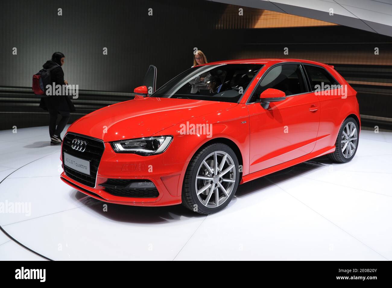 Audi A3 1.8 T quattro in mostra all'82° Salone Internazionale dell'automobile e degli accessori di Ginevra, Svizzera, il 7 marzo 2012. Foto di Loona/ABACAPRESS.COM Foto Stock