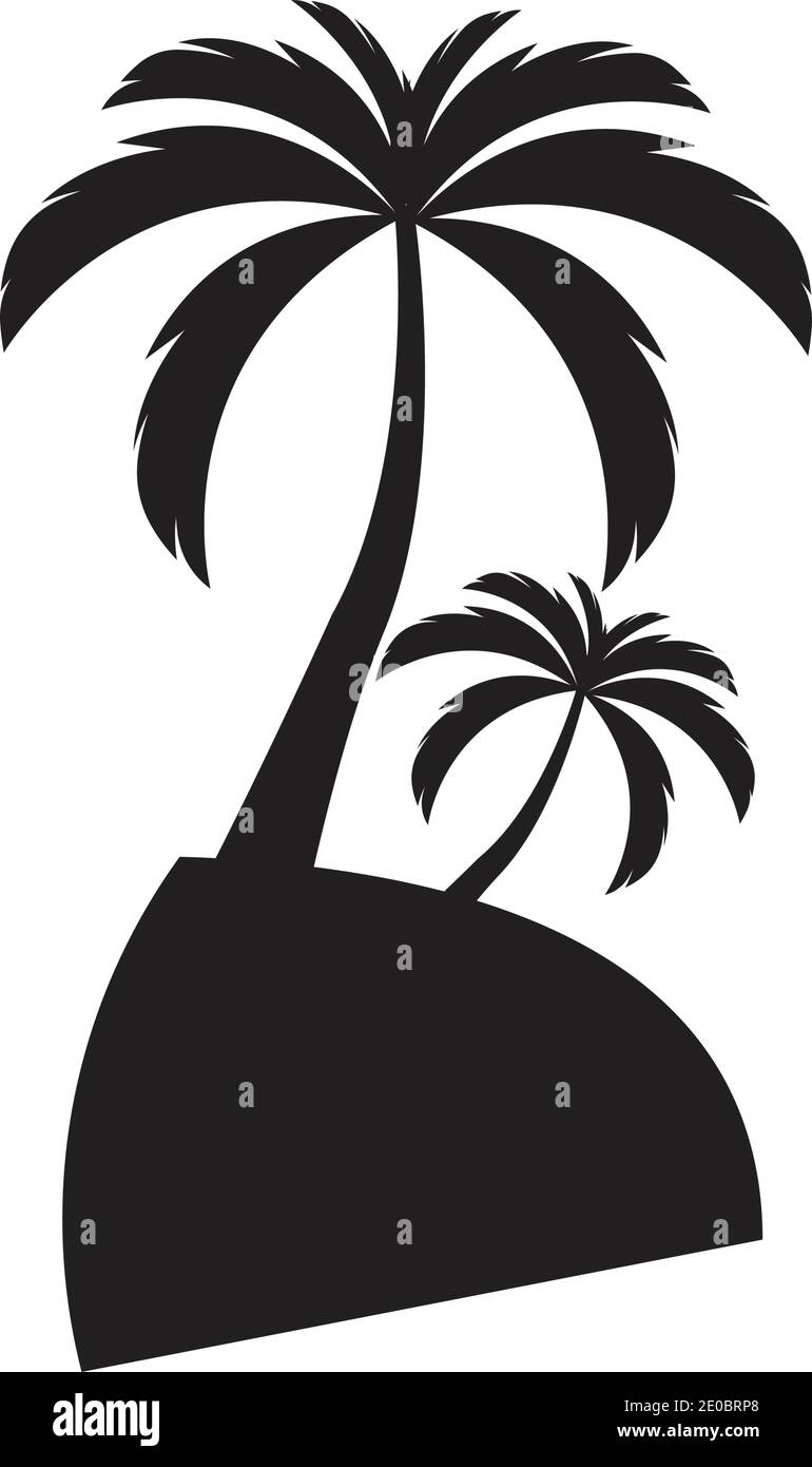 Palm tree estate modello logo illustrazione vettoriale Illustrazione Vettoriale