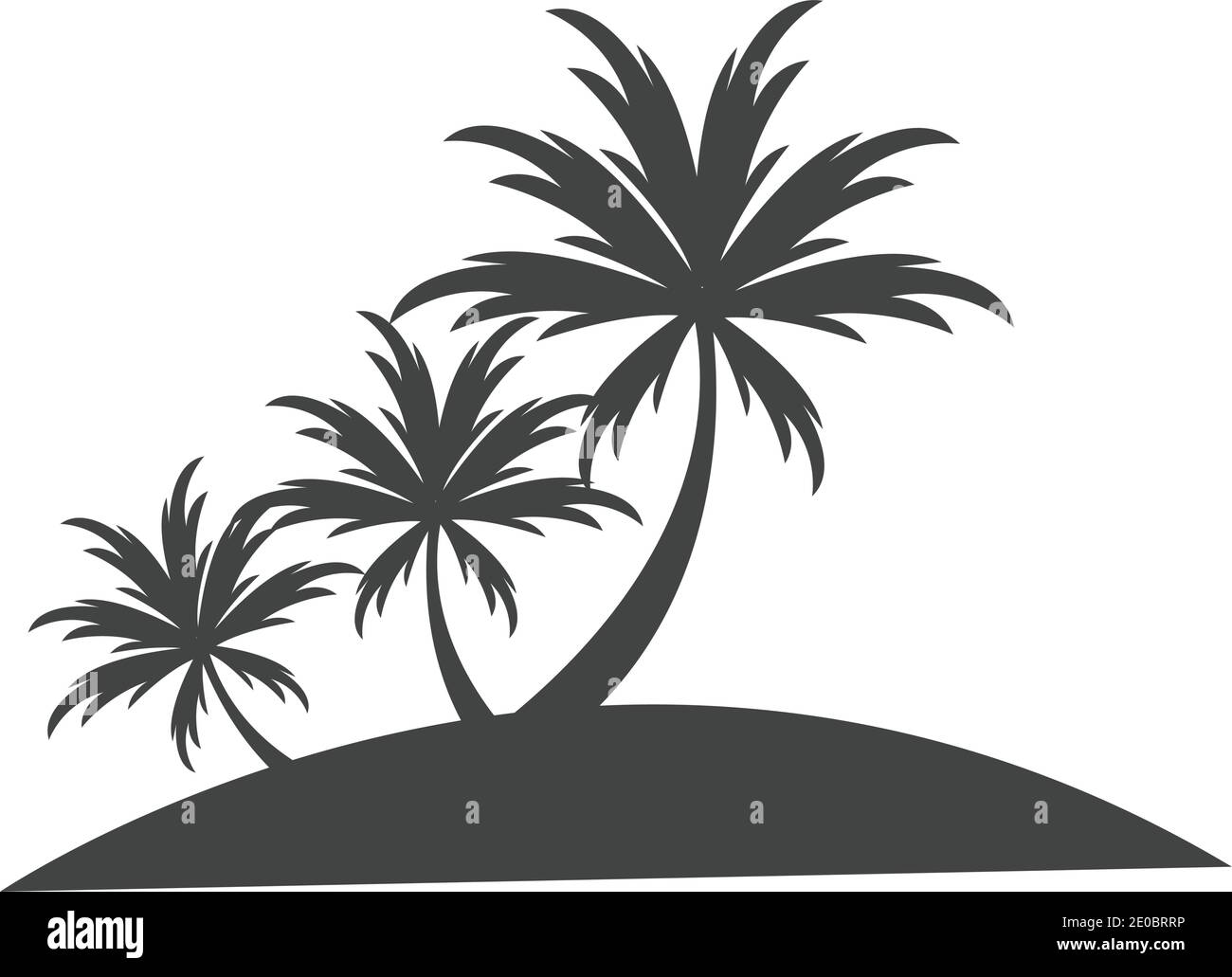 Palm tree estate modello logo illustrazione vettoriale Illustrazione Vettoriale