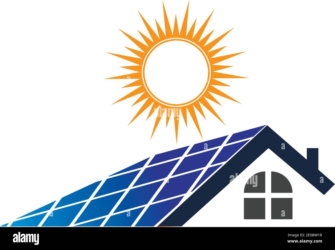 Solare energia logo icona disegno vettoriale Illustrazione Vettoriale