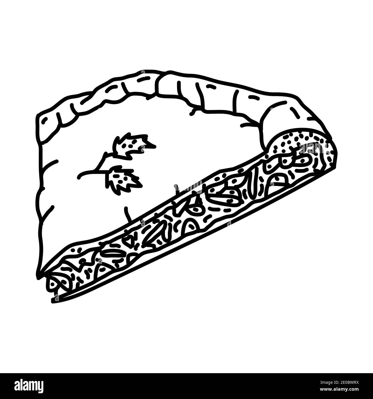 Flamiche France Food Set di icone disegnate a mano Vector. Illustrazione Vettoriale