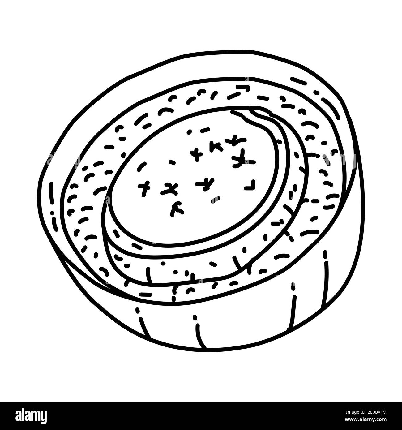 Soupe a l oignon France Food Set di icone disegnate a mano Vector. Illustrazione Vettoriale