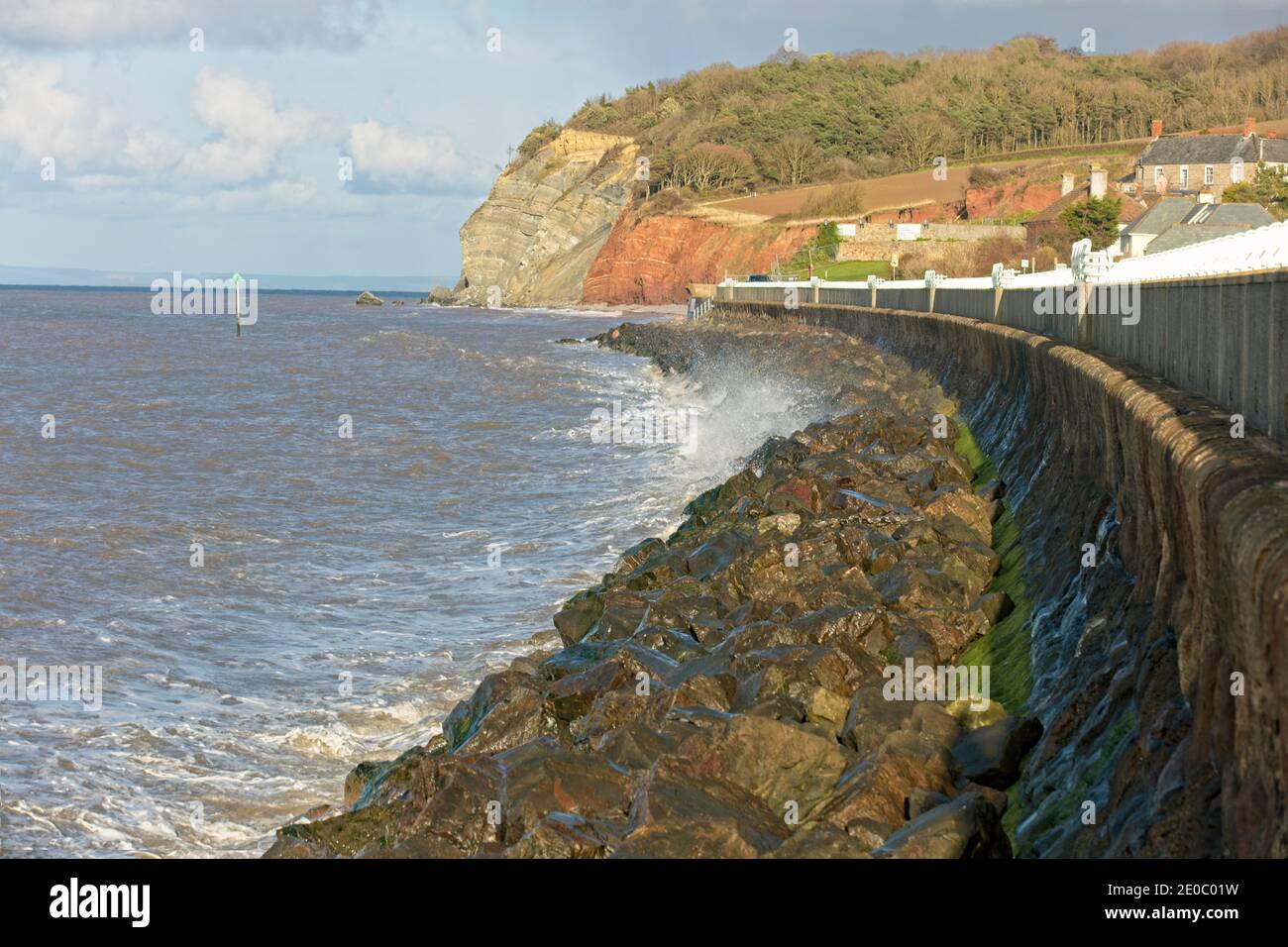 La costa di Blue Anchor, vicino a Minehead, Somerset, Inghilterra, Regno Unito. Foto Stock
