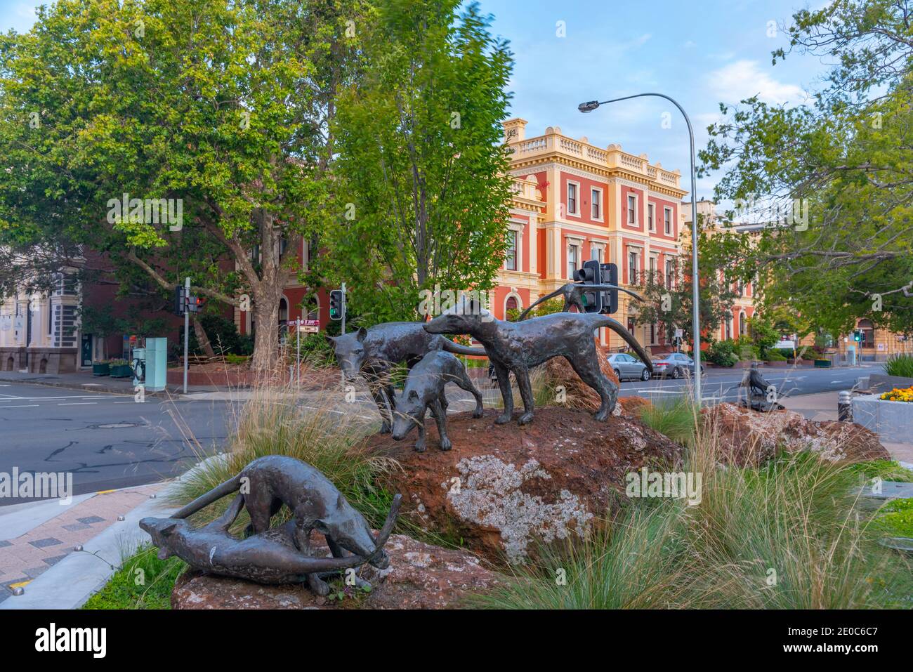 Statua dei diavoli della Tasmania a Launceston, Australia Foto Stock