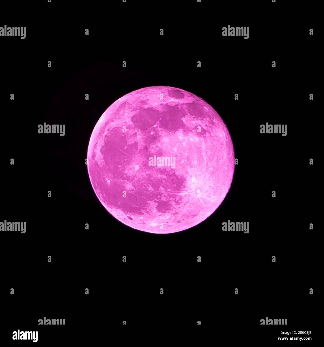 Luna piena rosa Foto Stock