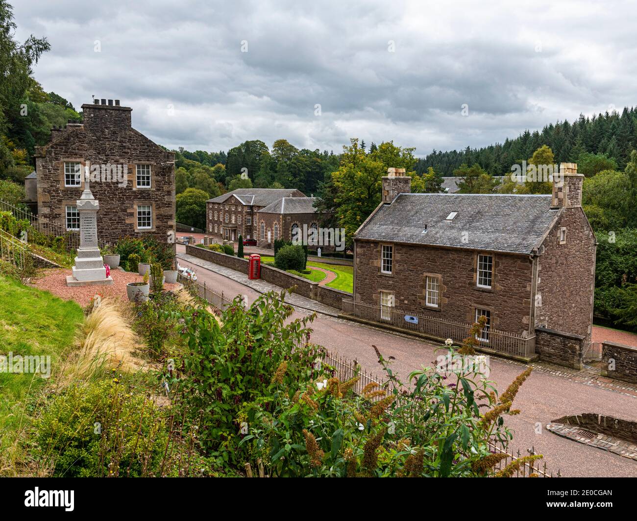 La città industriale di New Lanark, patrimonio dell'umanità dell'UNESCO, Scozia, Regno Unito, Europa Foto Stock