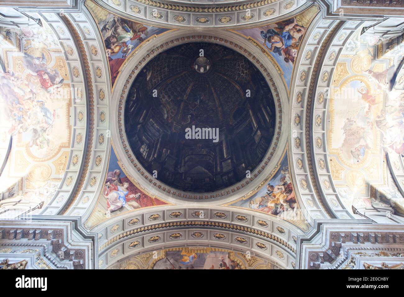 Falsa cupola di Andrea Pozzo presso la chiesa di Sant'Ignazio da Loyola (S. Ignazio di Loyola), Roma, Lazio, Italia, Europa Foto Stock