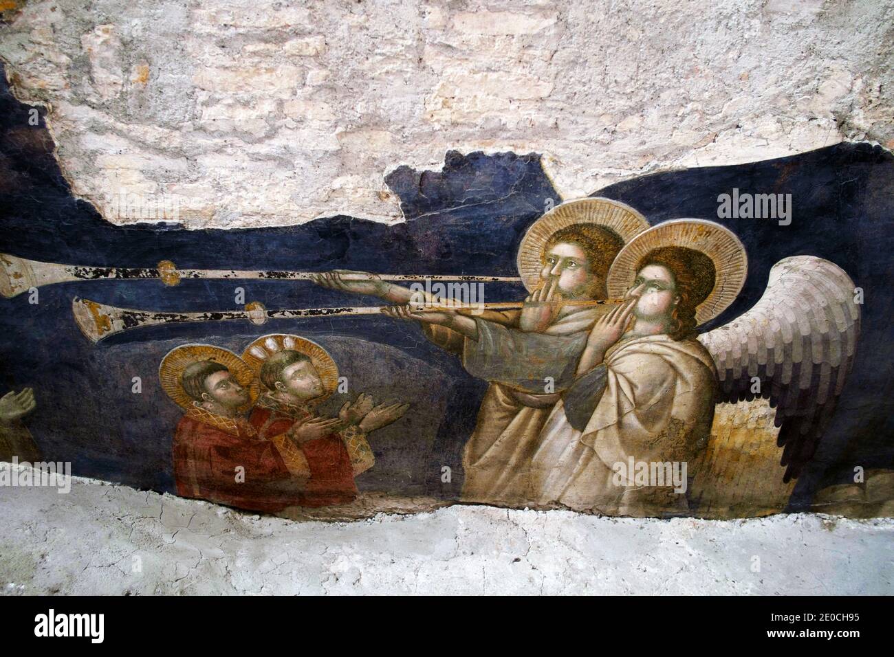 Ultimo giudizio di Pietro Cavallini al Refettorio di Santa Cecilia, Roma, Lazio, Italia, Europa Foto Stock