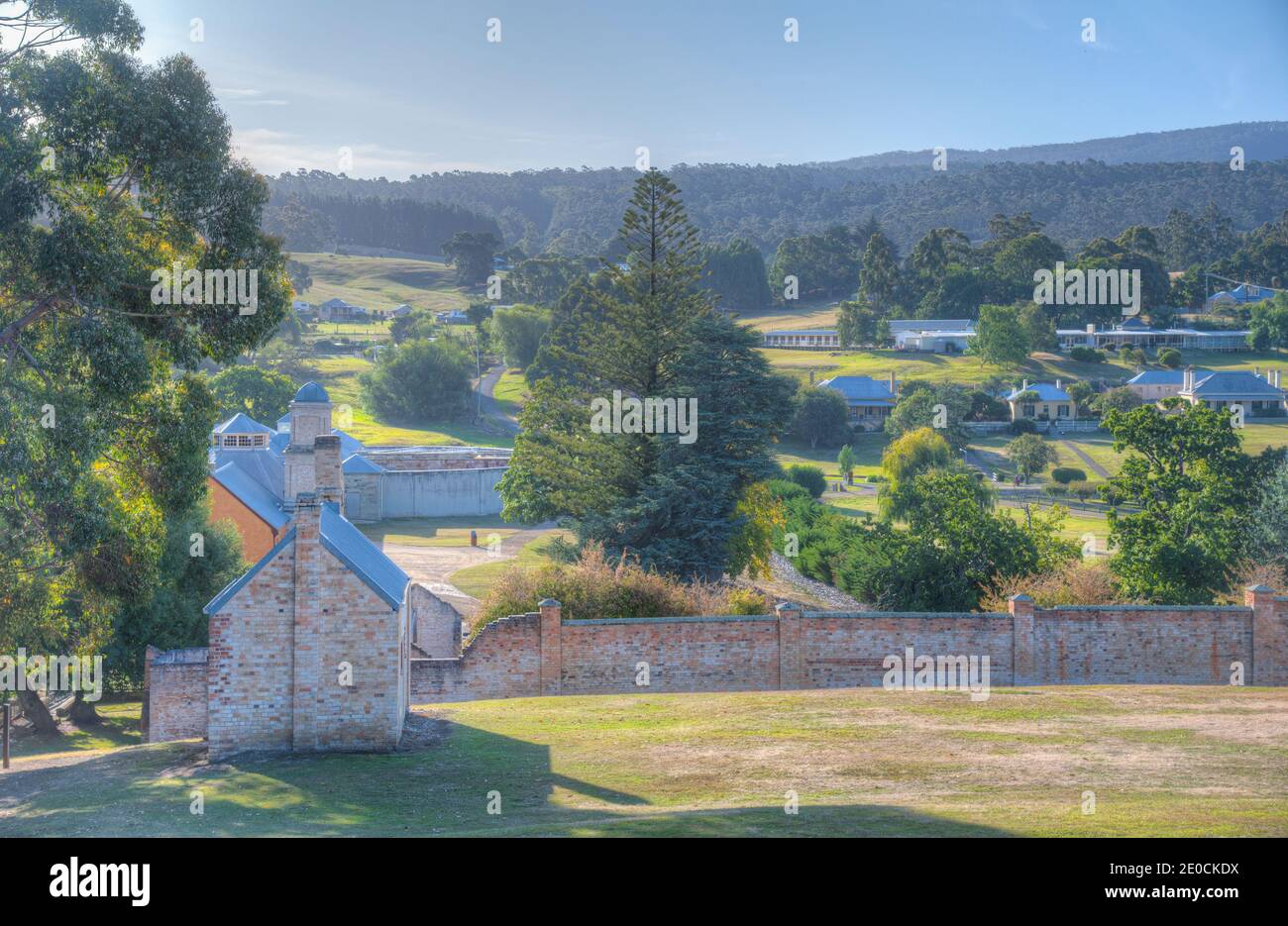 Edifici storici a Port Arthur, sito storico in Tasmania, Australia Foto Stock