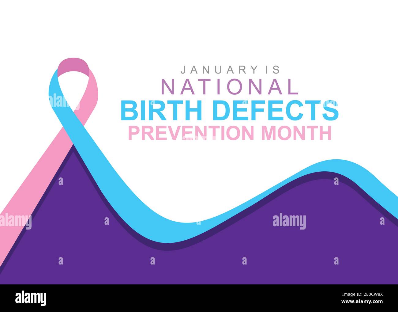 Illustrazione vettoriale del mese nazionale di prevenzione dei difetti di nascita di gennaio. Illustrazione Vettoriale