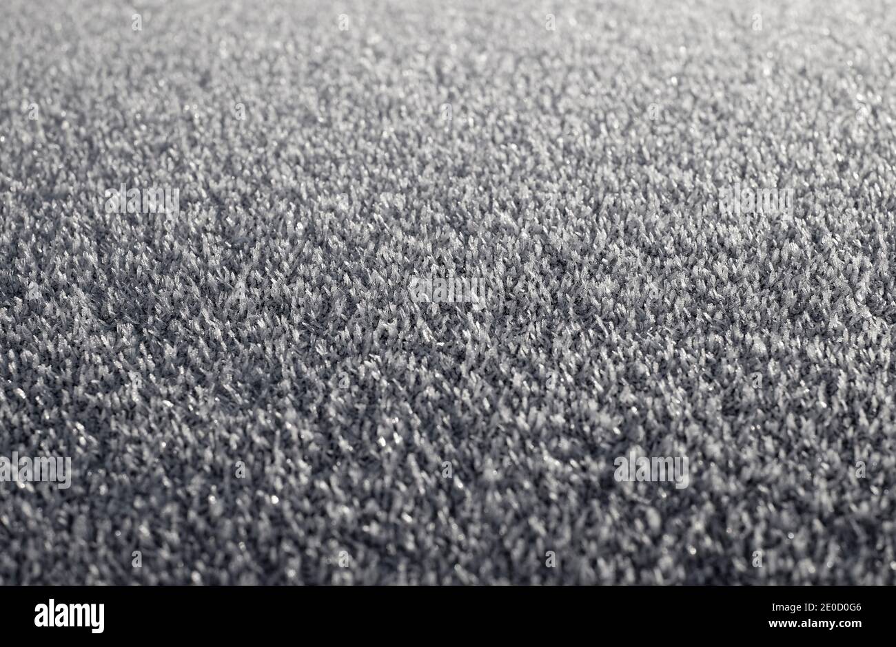 gelo invernale sul tetto dell'autoveicolo, norfolk, inghilterra Foto Stock