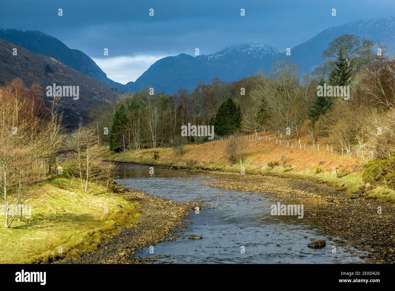 River Gour, Sallachan, Scottish Highlands, Regno Unito Foto Stock