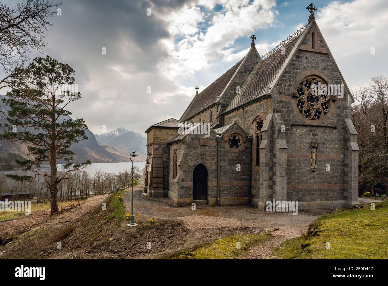 St Mary e St Finnan Church, Glenfinnan, Scottish Highlands, Regno Unito Foto Stock