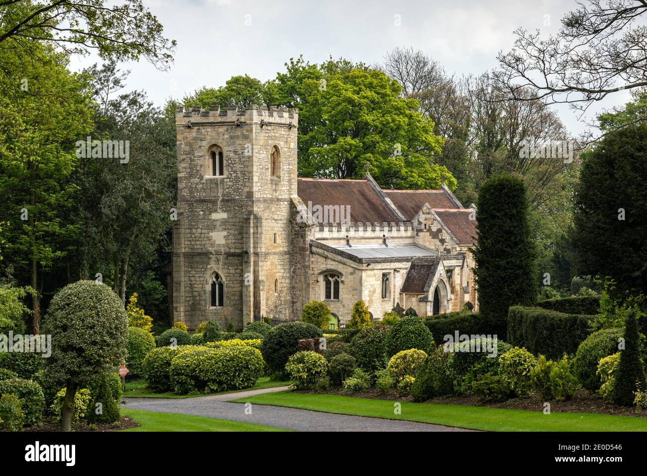 St Michael e All Angels Church, Brodsworth, Doncaster, South Yorkshire, Inghilterra, Regno Unito. Foto Stock