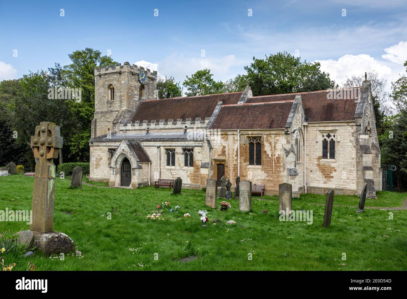 St Michael e All Angels Church, Brodsworth, Doncaster, South Yorkshire, Inghilterra, Regno Unito. Foto Stock